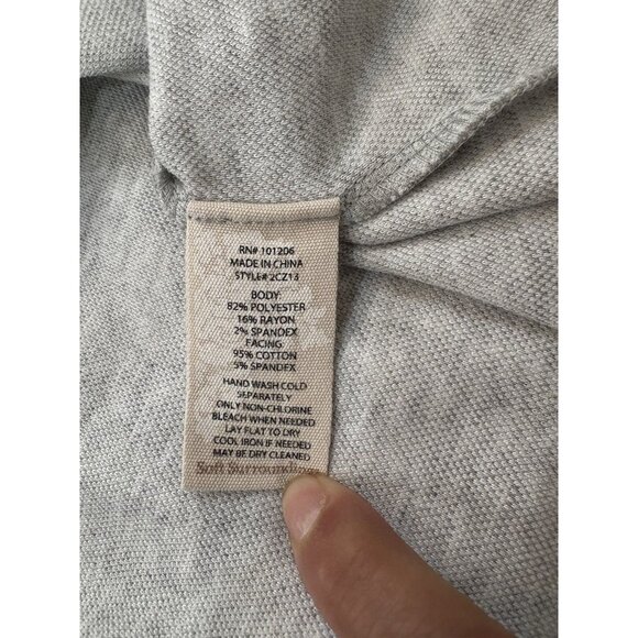 Soft Surroundings Sweatshirt Jacket Size XL Light Gray Leaf Print Hooded - Picture 6 of 6